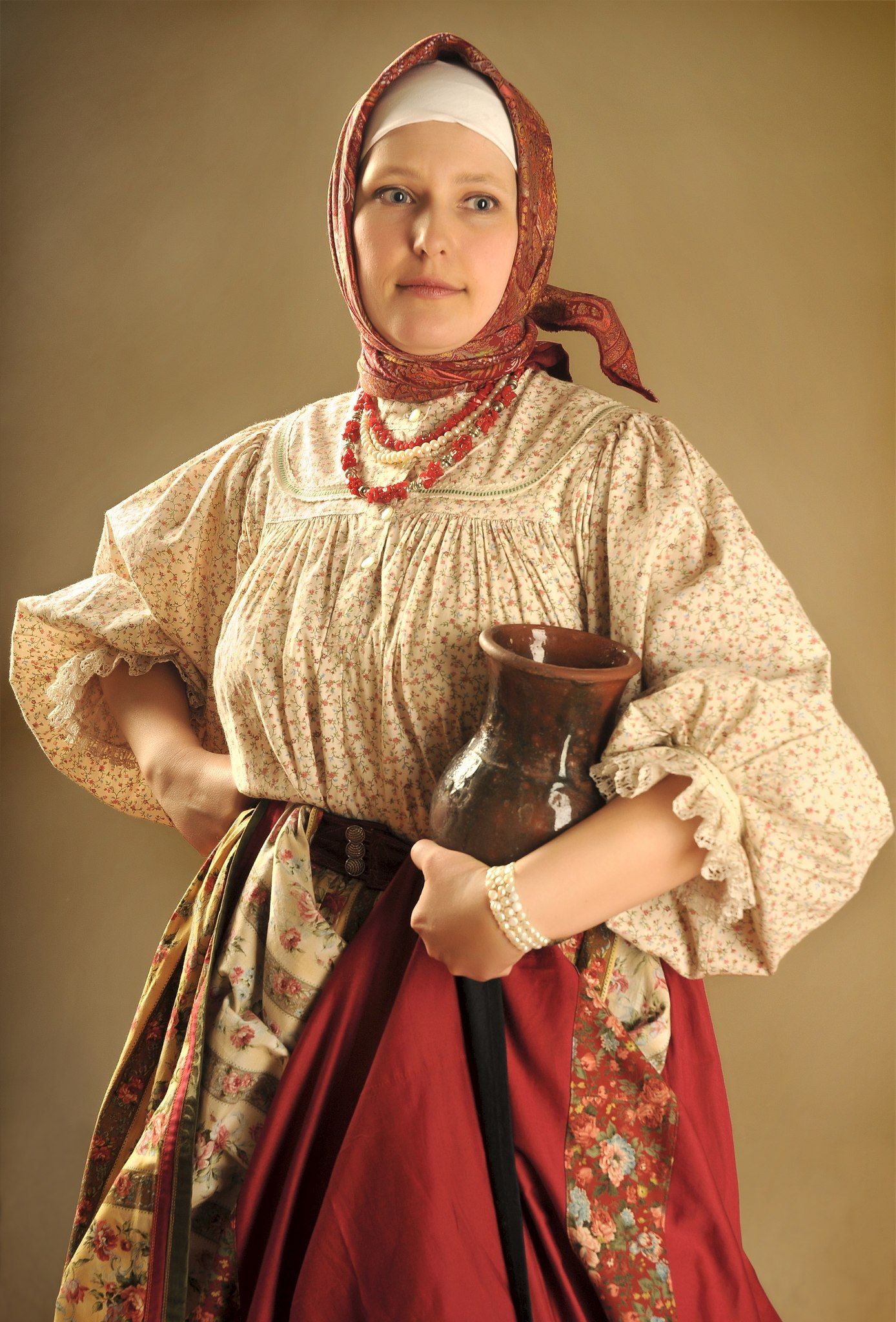 Girls in Slavic costumes in Kolkata